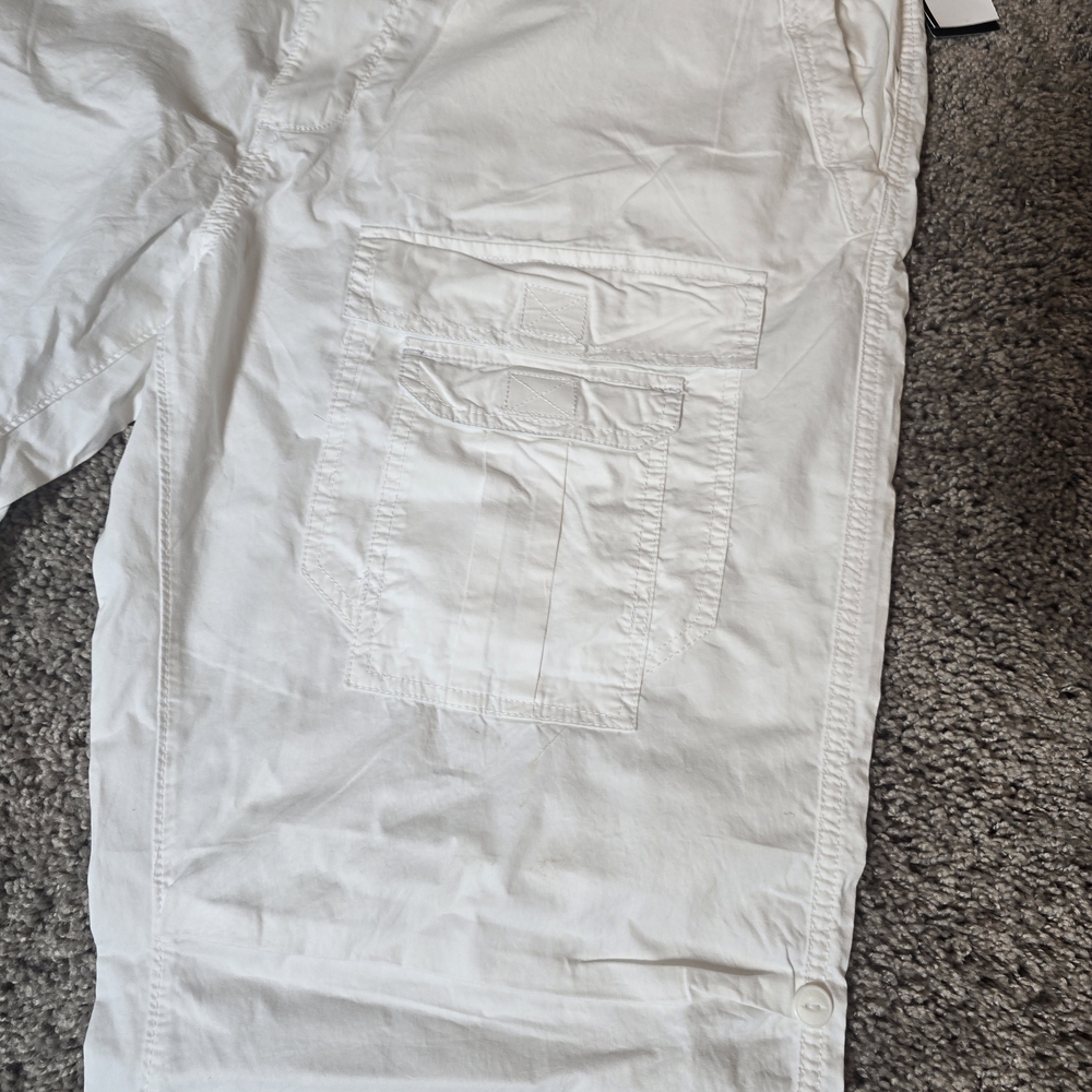 Sean John White Cargo Linen Pants